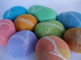 hand felted pebbles