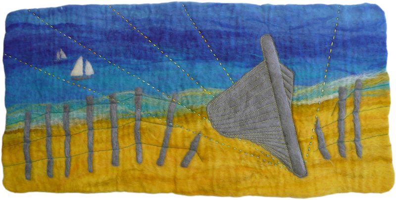 Beached Boat Picture Wet Felt Making