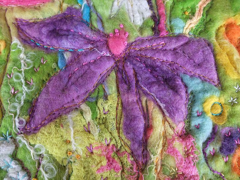 Purple Felt Stitched Flower