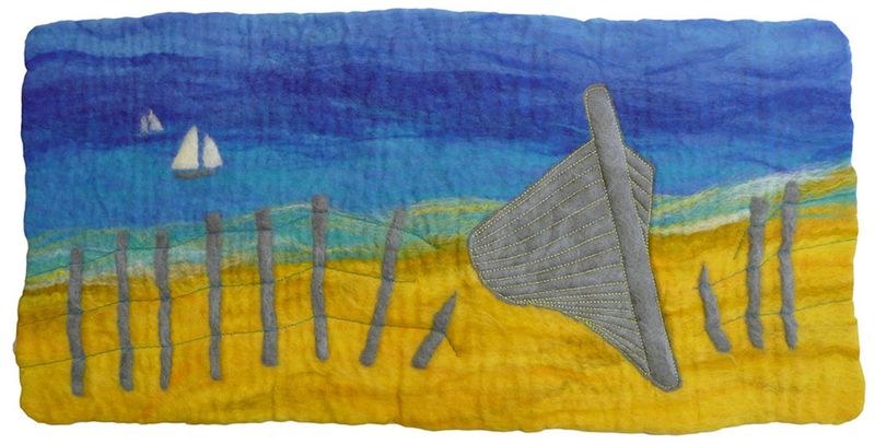 Beached Boat Picture Wet Felt Making