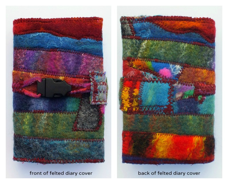 Zed's felt covered diary with text