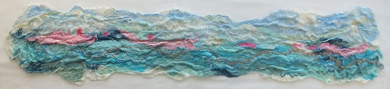 Textured felted seascape