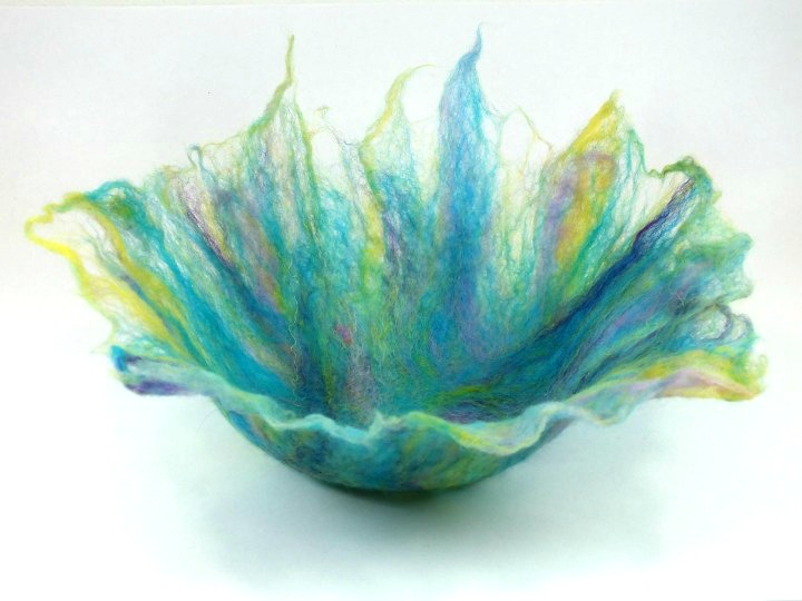 Cobweb wet felted bowl  small image a DSCF1547