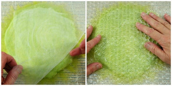 Remove net and cover with bubble