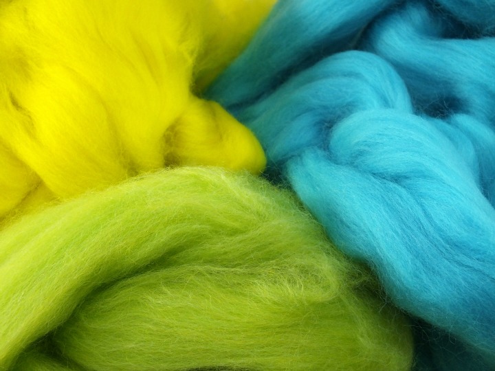 3 complimentary colours of merino wool