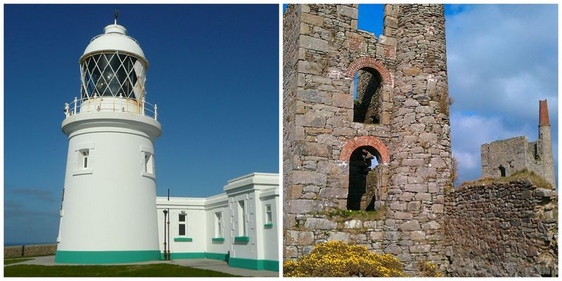 Lighthouse and mine chimney