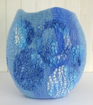 Blue felt vessel small image 2