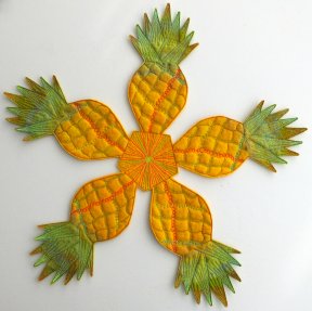 Wet_Felted_Pineapple_Bowl_Flattened_As_Table_Centre