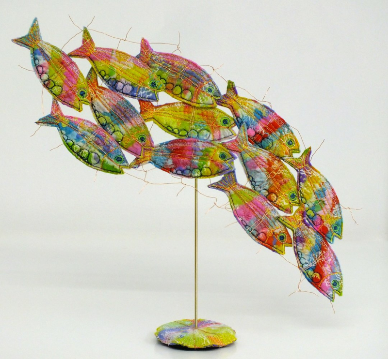 Felt fish sculpture