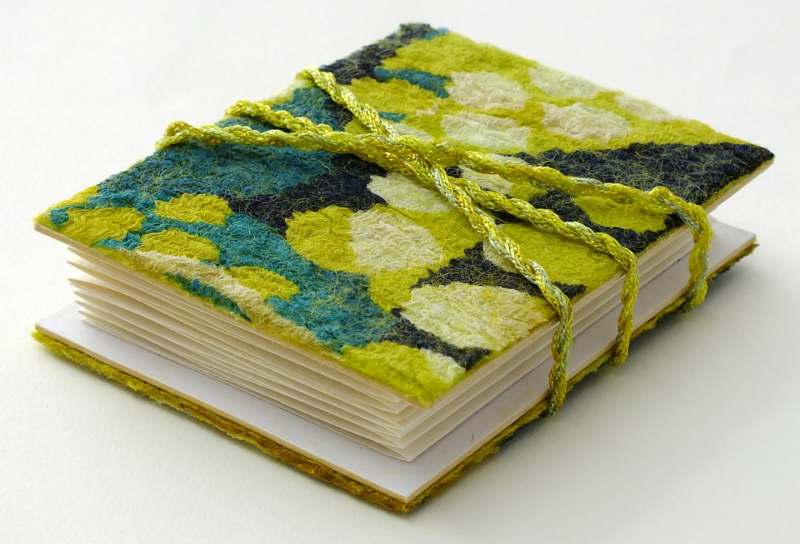 Handmade pocket sketchbook- eco-friendly linen fabrics pocket