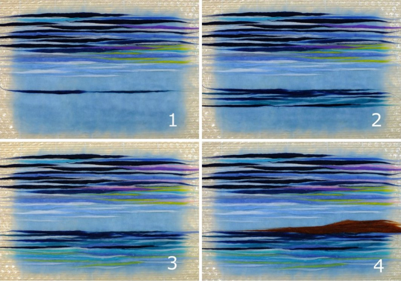 Adding strips to form the sea and land