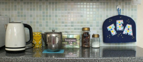 Tea cosy in kitchen