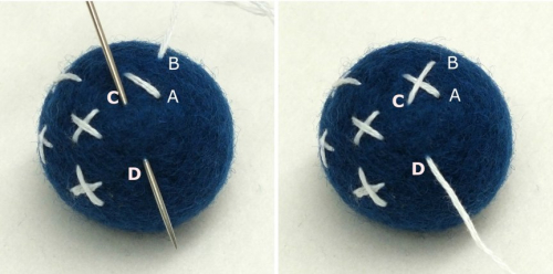 Second stitch of cross - small image Second stitch of cross - small image