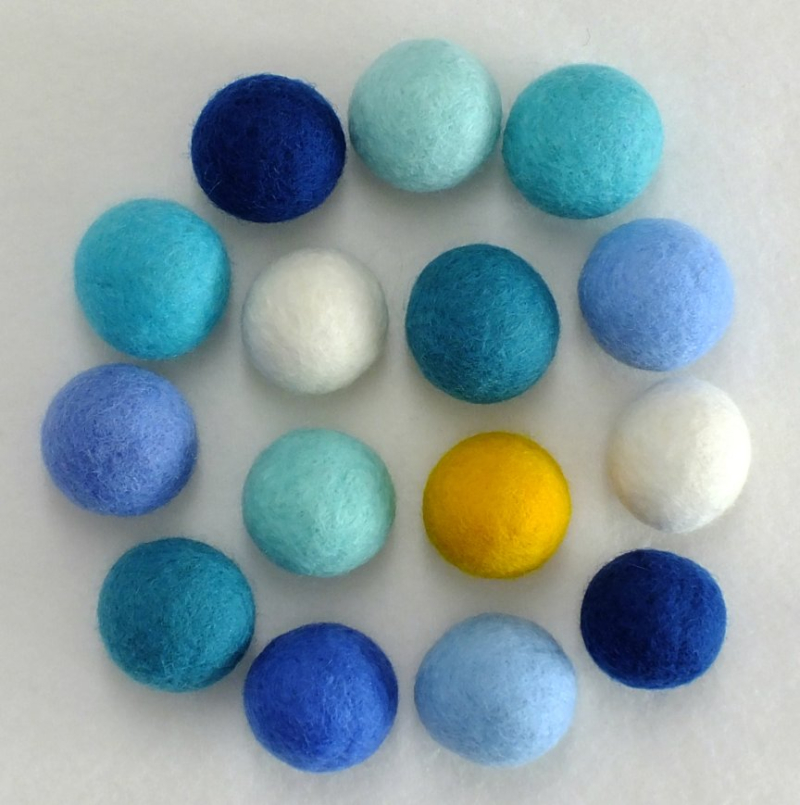Wet felted beads