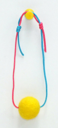 Faux necklace with different colour cords for left and righ