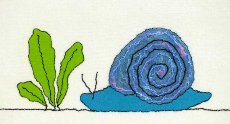 Felt Picture Mrs Snail Lettuce Lunch