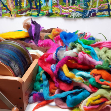 Fibre_Scraps_With_Drum_Carder Fibre_Scraps_With_Drum_Carder
