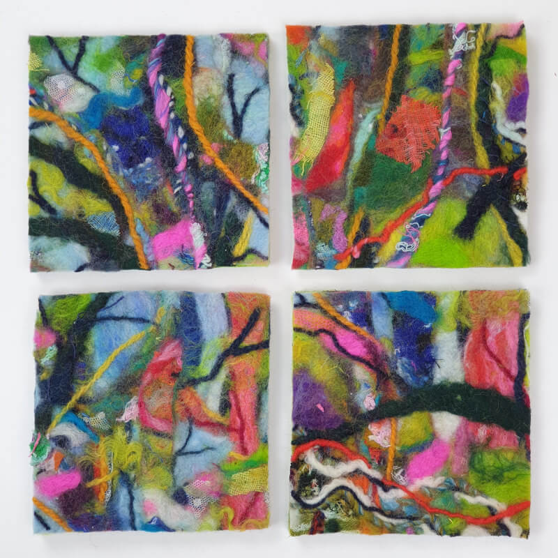 Abstract-Felted-Woodland-Chopped-Into-Four-Pieces